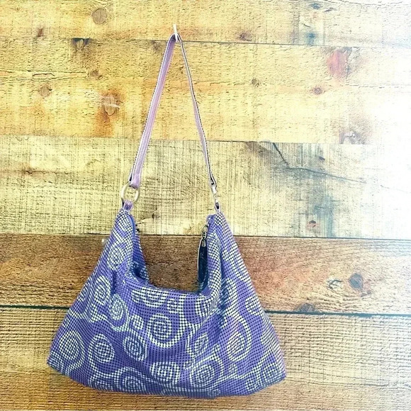 NWOT Rare Whiting & Davis Swirl Large Mesh Hobo Bag - Picture 2 of 11
